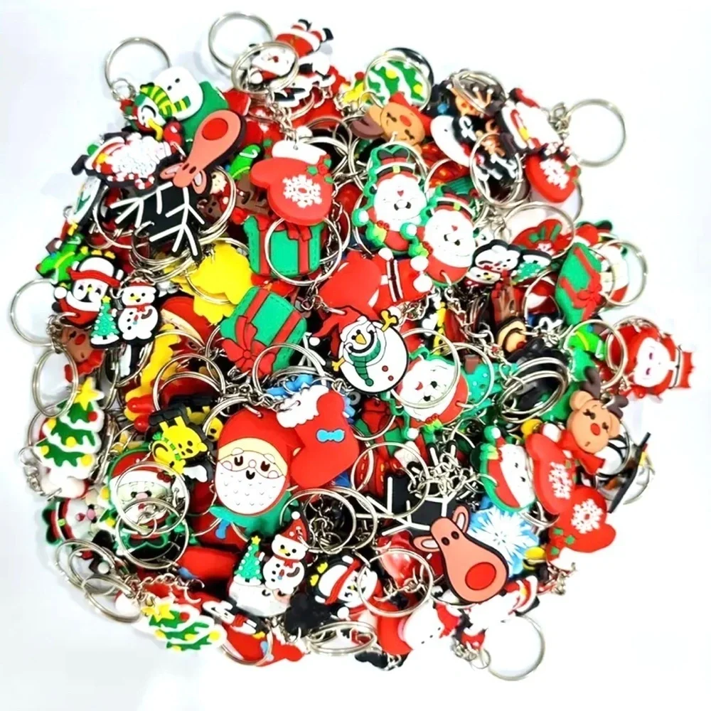 🔴 5 for $10 ONE Holiday Festive Christmas Santa Ring Key Chain - Picture 2 of 6